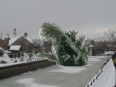 Sea monster in canal in Fairport